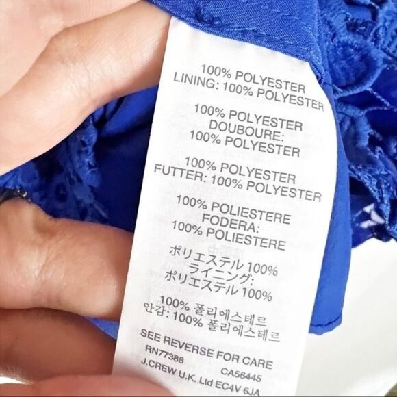 J. Crew Sleeveless Caribbean Blue Lace Sheath Dress 2 Elegant Quiet Luxury - Picture 7 of 8